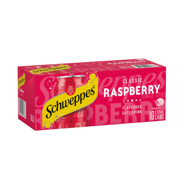 Schweppes Traditional Raspberry Soft Drink 10x375mL
