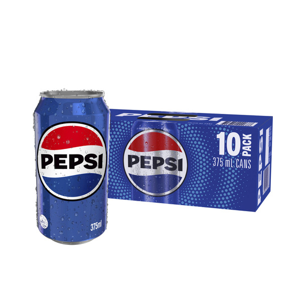 Pepsi Cola Soft Drink Cans Multipack 375mL x 10 Pack