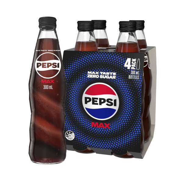 Pepsi Max Soft Drink Glass Bottle 300mL