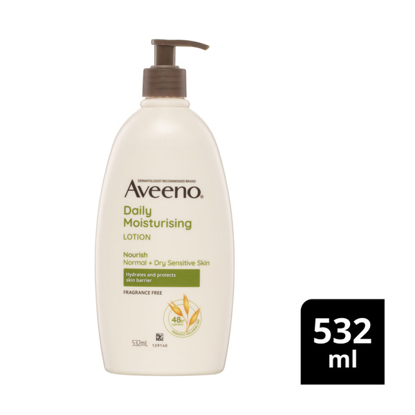 Aveeno Daily Moisturising Non-Greasy Fragrance Free Body Lotion 48-Hour Hydration Soothe Normal Dry Sensitive Skin