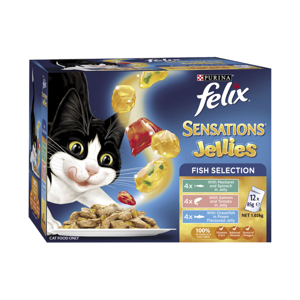Felix Sensations Jellies Fishy Selection Cat Food | 12 pack