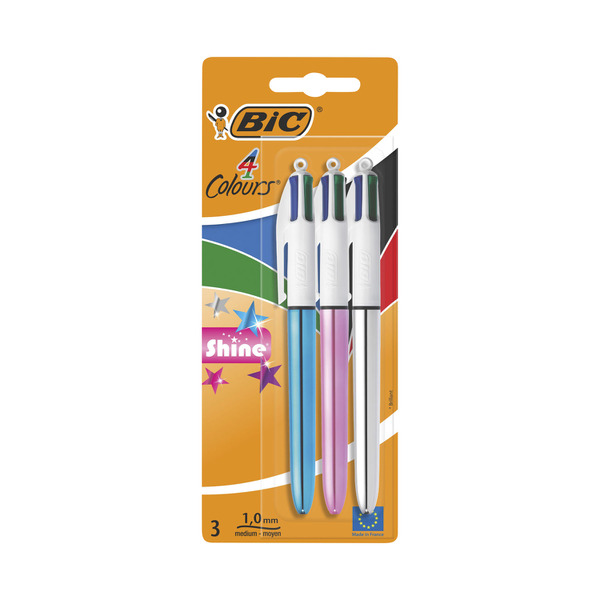 Bic 4 Colours Pen Shine 3 pack