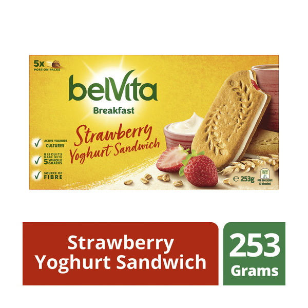 Belvita Strawberry Yoghurt Sandwich Breakfast Biscuits 5 Pack