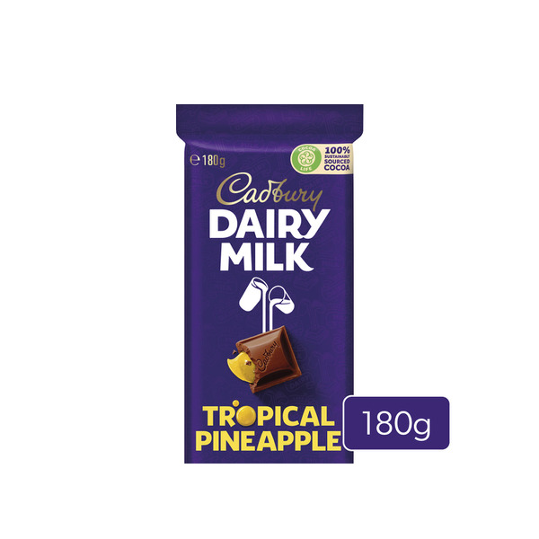 Cadbury Dairy Milk Tropical Pineapple Chocolate Block  | 180g