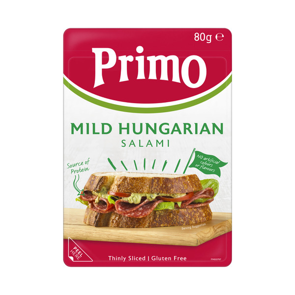 Primo Gluten Free Thinly Sliced Hungarian Mild Salami | 80g