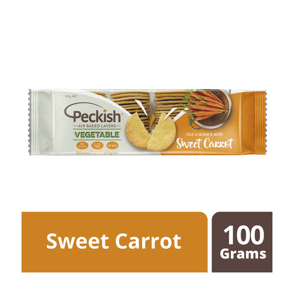 Peckish Vegetable Sweet Carrot Rice Crackers