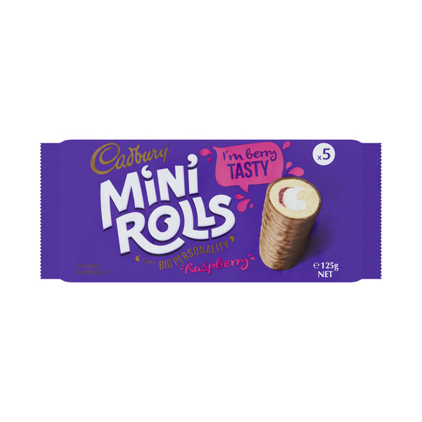 Cadbury Mini Rolls Raspberry 5 Pack 125g