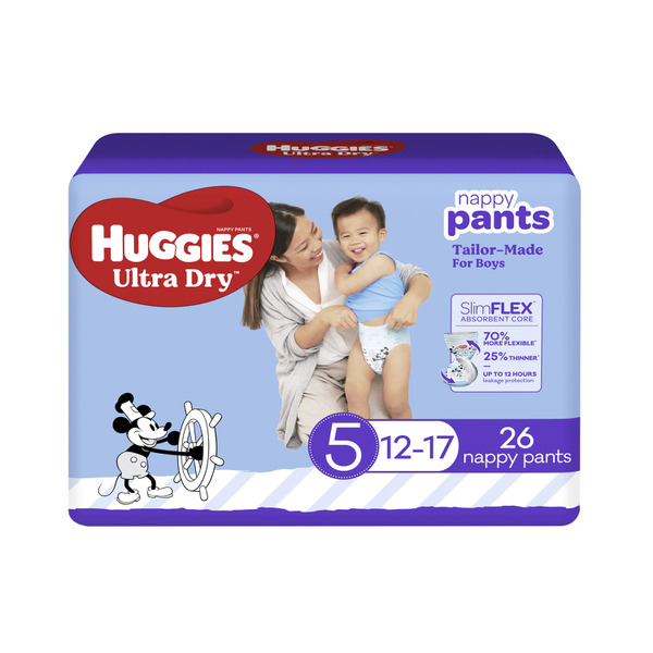 retail Committee Significance Buy Huggies Ultra Dry Nappy Pants Boys Size 5 (12-17kg) 26 pack | Coles