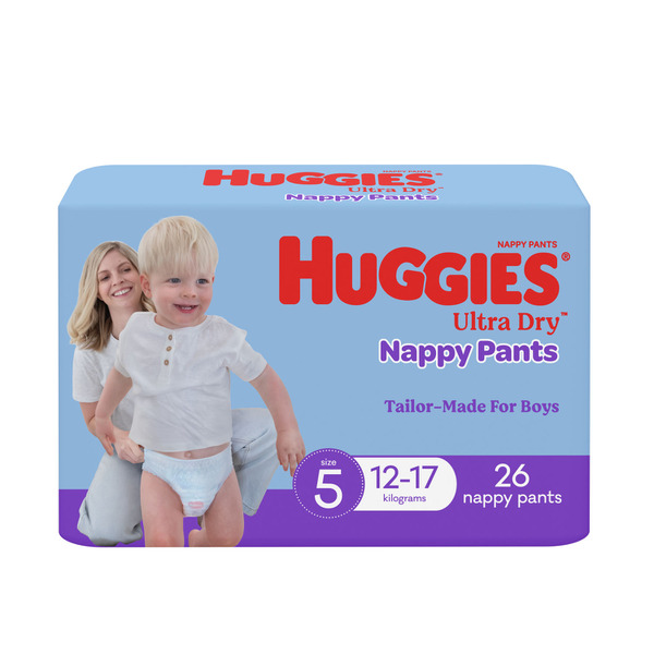 Huggies Nappy Pants Boy Walker Sz5 Bulk | 26 pack