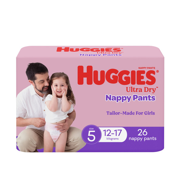 Huggies Ultra Dry Nappy Pants Girls Size 5 (12-17kg)