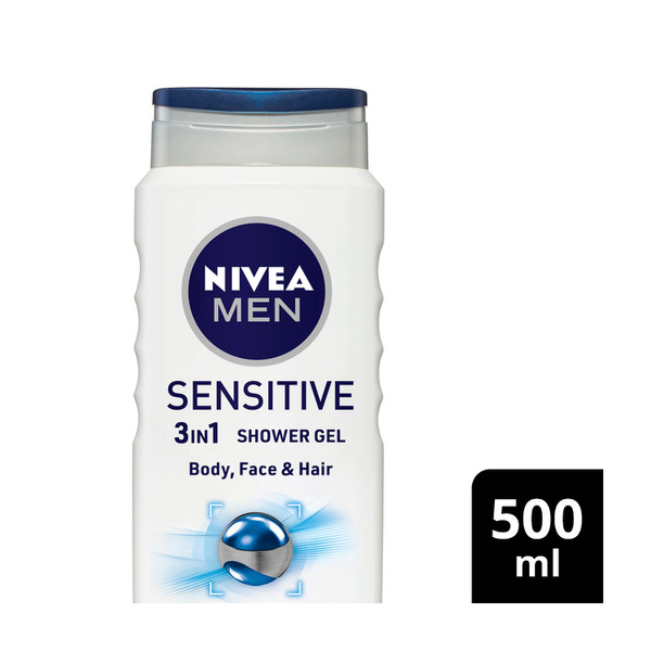 Nivea Men Shower Gel & Body Wash for Sensitive Skin + Bamboo Extract