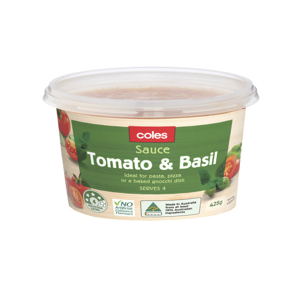 Buy Coles Pasta Sauce Tomato And Basil 425g | Coles
