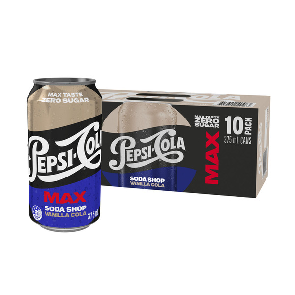Pepsi Max Vanilla Soft Drink 10x375mL