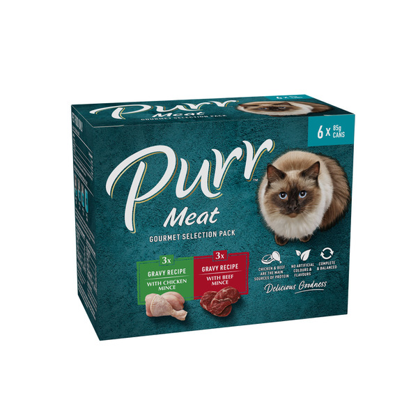 Buy Purr Cat Food Meaty Selection 85g 6 pack Coles