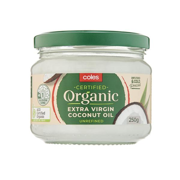 Buy Coles Organic Unrefined Extra Virgin Coconut Oil 250g | Coles
