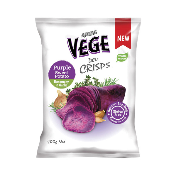 Calories in Vege Chips Deli Crisps Purple Sweet Potato