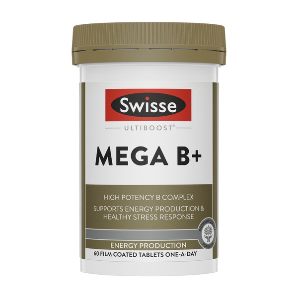 Swisse Ultiboost Mega B+ Supports Energy Production &  Healthy Stress Response 60 Tablets