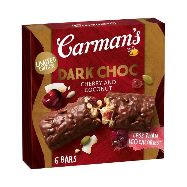 Dark Choc Cherry & Coconut Bars 6 pack