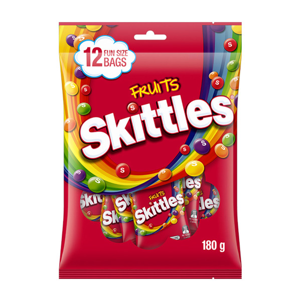 Calories in Skittles Fruits Chewy Lollies Party Share Bag 12 Pieces