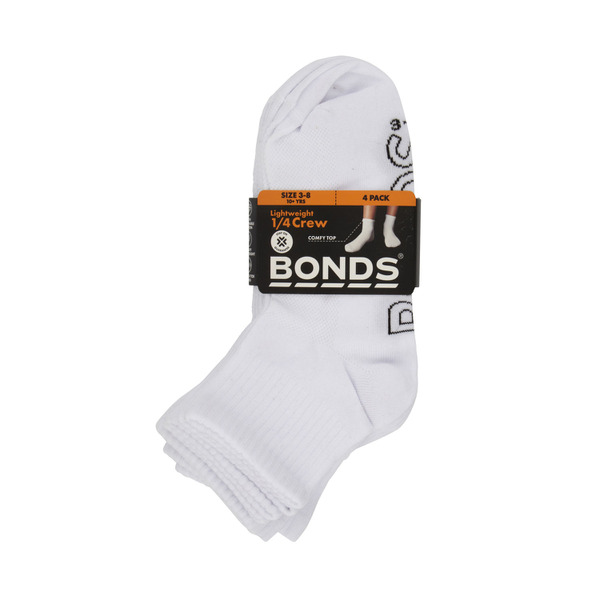 Buy Bonds Kids Logo Light Quarter Crew Size 2 - 8 4 pack | Coles