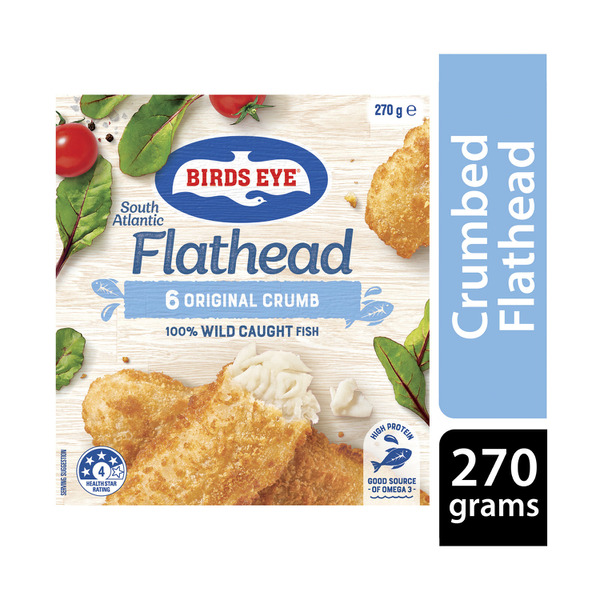 Calories in Birds Eye Frozen Mild Flavour Flathead Crumb 6 Pack