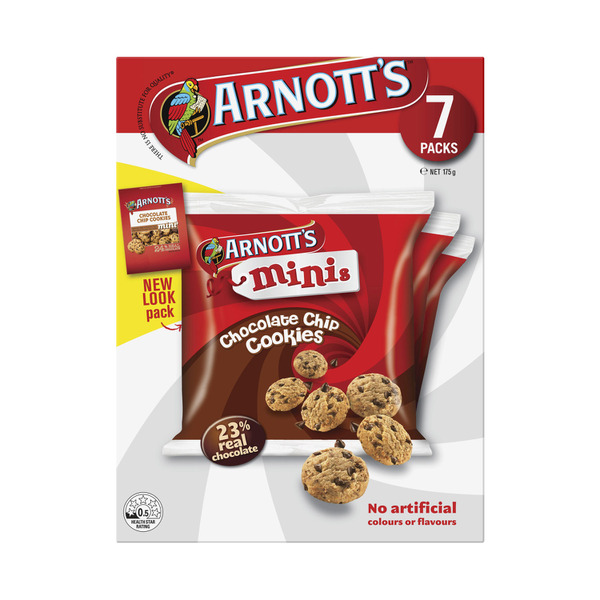 Arnott's Minis Choc Chip Cookies 7 pack | 175g