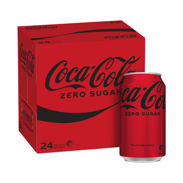 Coca-Cola Zero Sugar Soft Drink Multipack Cans 24x375mL