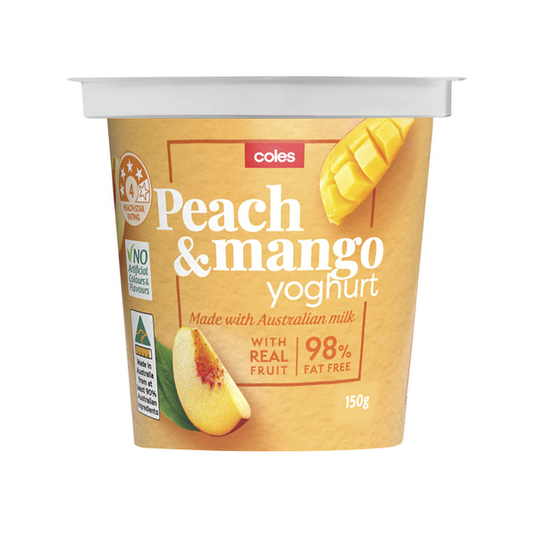 Coles Peach And Mango Flavoured Yoghurt | 150g