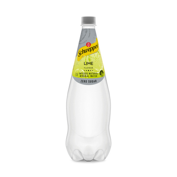 Schweppes Zero Sugar Lime Infused Mineral Water Bottle 1.1L