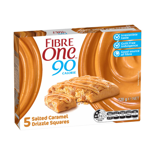 Fibre One Salted Caramel Squares 5 pack 120g