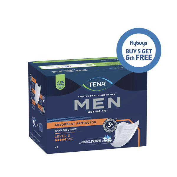 Buy Tena Men Absorbent Protector Level 3 Super Incontinence Pads 8 pack