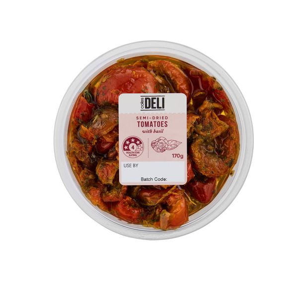 Coles Deli Semi Dried Tomatoes With Basil | 170g