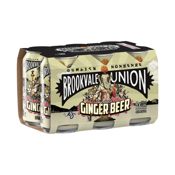 Buy Brookvale Union Ginger Beer Can 330mL 6 Pack | Coles