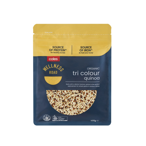 Calories in Coles Wellness Road Organic Tri Colour Quinoa