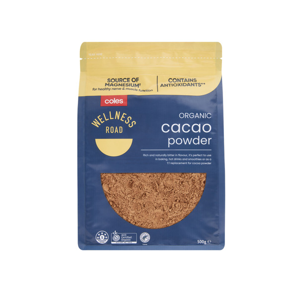 Buy Coles Wellness Road Organic Cacao Powder 500g | Coles