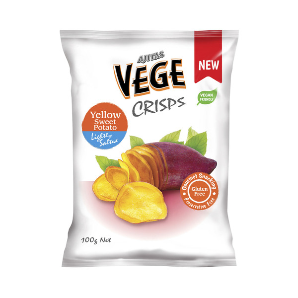 Calories in Vege Chips Deli Crisps Yellow Sweet Potato