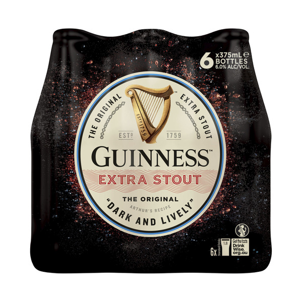 Buy Guinness Extra Stout Bottle 375ml 6 Pack Coles 