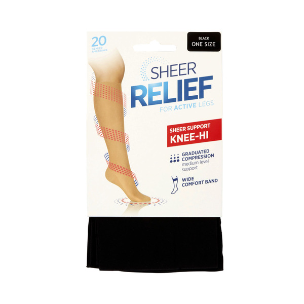 Sheer Relief Knee-Hi Support Black Size 1