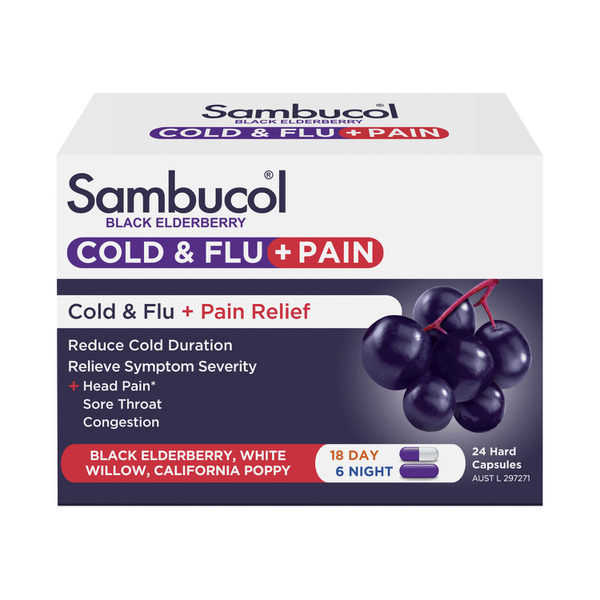 Sambucol Cold & Flu+ Pain Relief | 24 pack