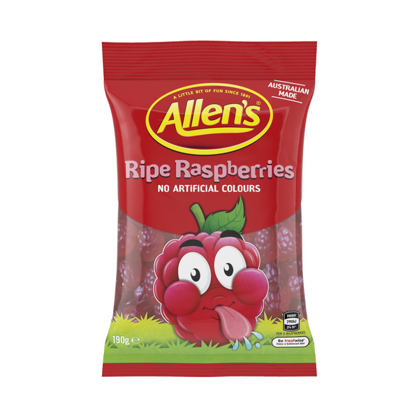 Allen's Lollies Ripe Raspberries Lolly Bag