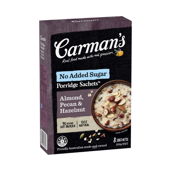 Carman's Porridge Sachets Almond Pecan & Hazelnut 8 Pack