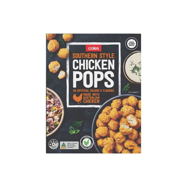 Calories in Coles Southern Style Chicken Pops