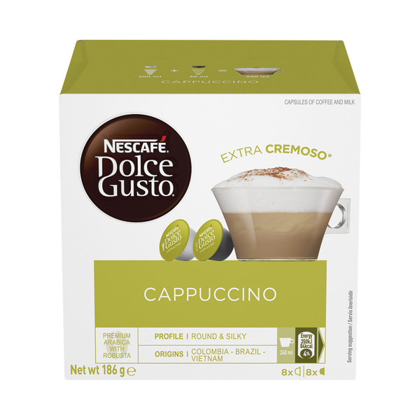 Calories in Nescafe Dolce Gusto Cappuccino Capsules 16 pack