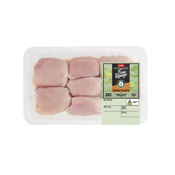 Coles RSPCA Approved Free Range Chicken Thigh Large Pack | approx. 1.25kg