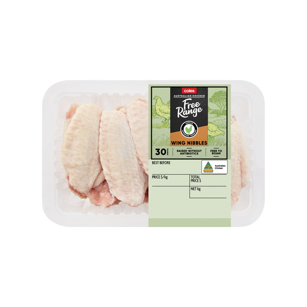 Coles RSPCA Approved Free Range Chicken Wing Nibbles | approx. 600g