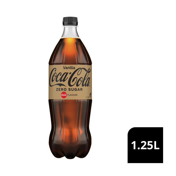 Coca-Cola Zero Sugar Vanilla Soft Drink Bottle 1.25L