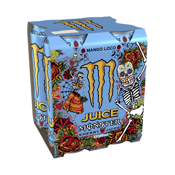 Monster Energy Mango Loco Multipack Cans 4 x 500mL