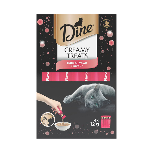 Dine Tuna & Prawn Flavour Creamy Treats Cat Food 12g | 4 pack
