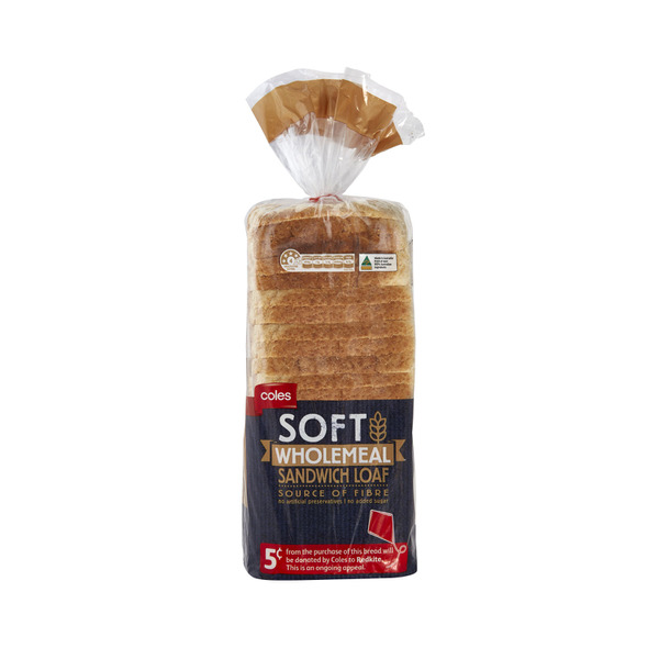 Coles Soft Wholemeal Sandwich Loaf | 700g