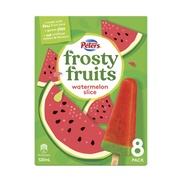 Peters Gluten Free Frosty Fruits Watermelon Slice Ice Cream Stick 8 pack | 520mL